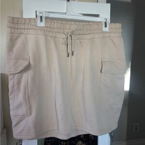 Cargo Beige Drawstring Skirt with Pockets- new no tags XL